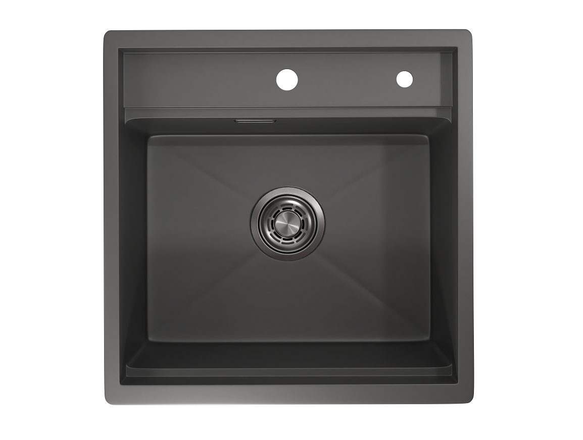 KS-5051, ГРАФИТ МАТОВЫЙ, стальная кухонная мойка KITCHEN SPACE