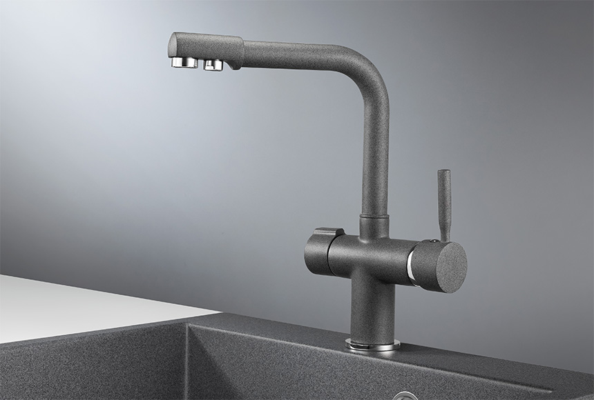 2088, ГРАФИТ (ЧЁРНО-СЕРЫЙ), СМЕСИТЕЛЬ КУХОННЫЙ