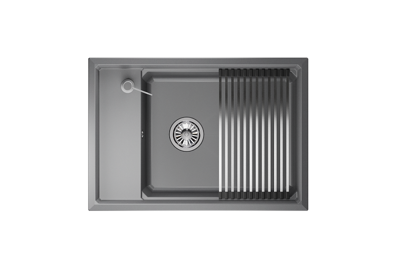 KS-7305, АЛЮМИНИУМ, кухонная мойка, кварц