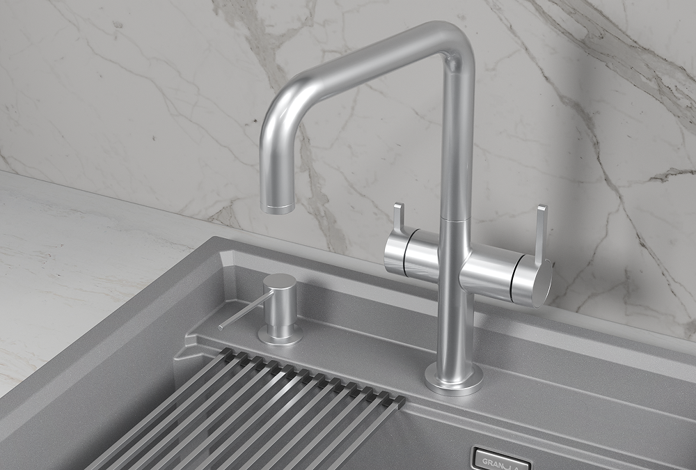 KS-8275, НЕРЖ, СМЕСИТЕЛЬ КУХОННЫЙ KITCHEN SPACE