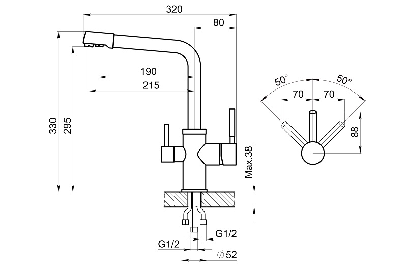 2015, АЛЮМИНИУМ, СМЕСИТЕЛЬ КУХОННЫЙ